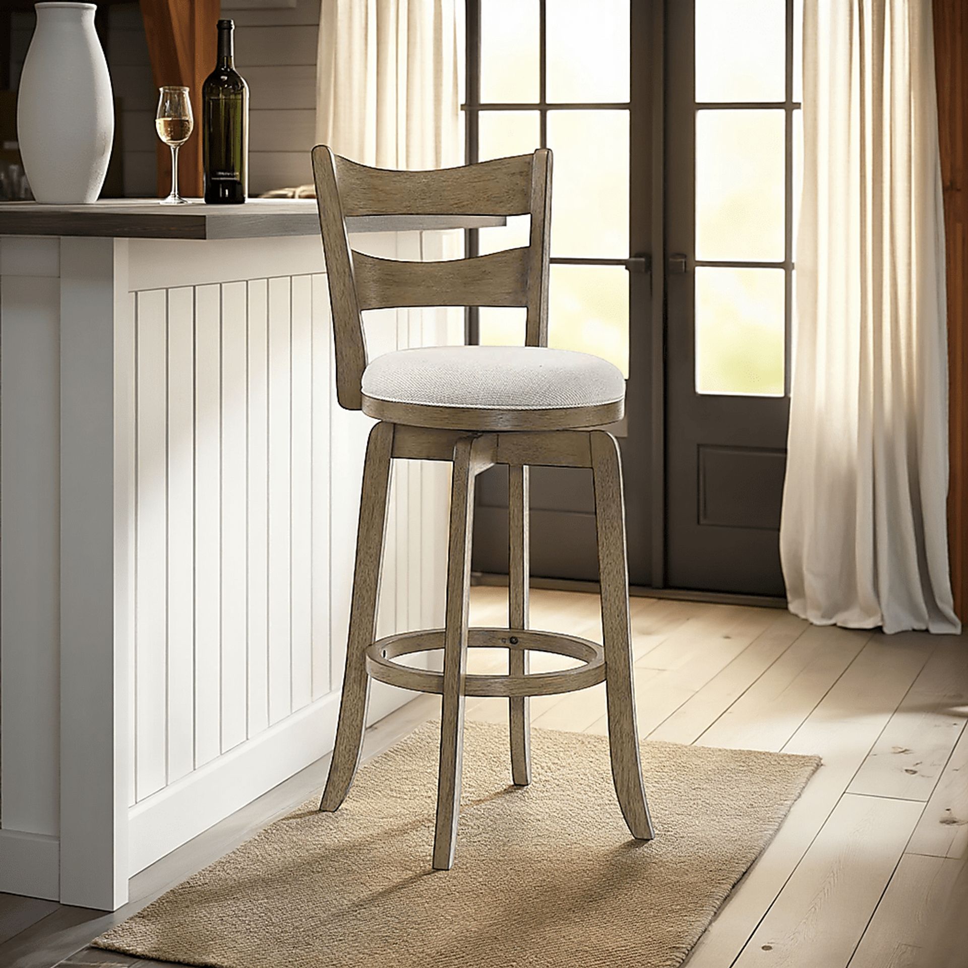 Cannonics I Brown and Cream Barstool - Image 2