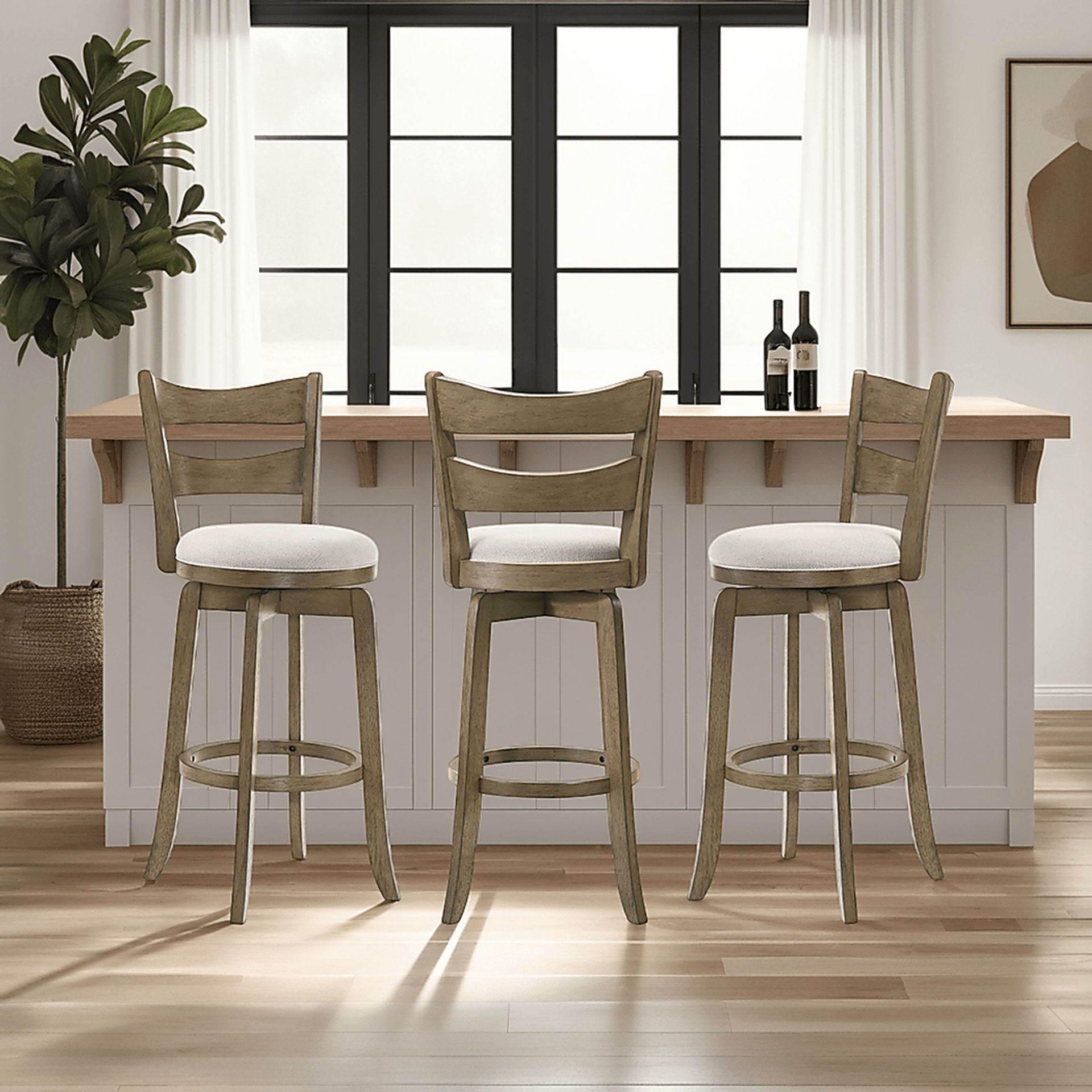Cannonics I Brown and Cream Barstool - Image 3