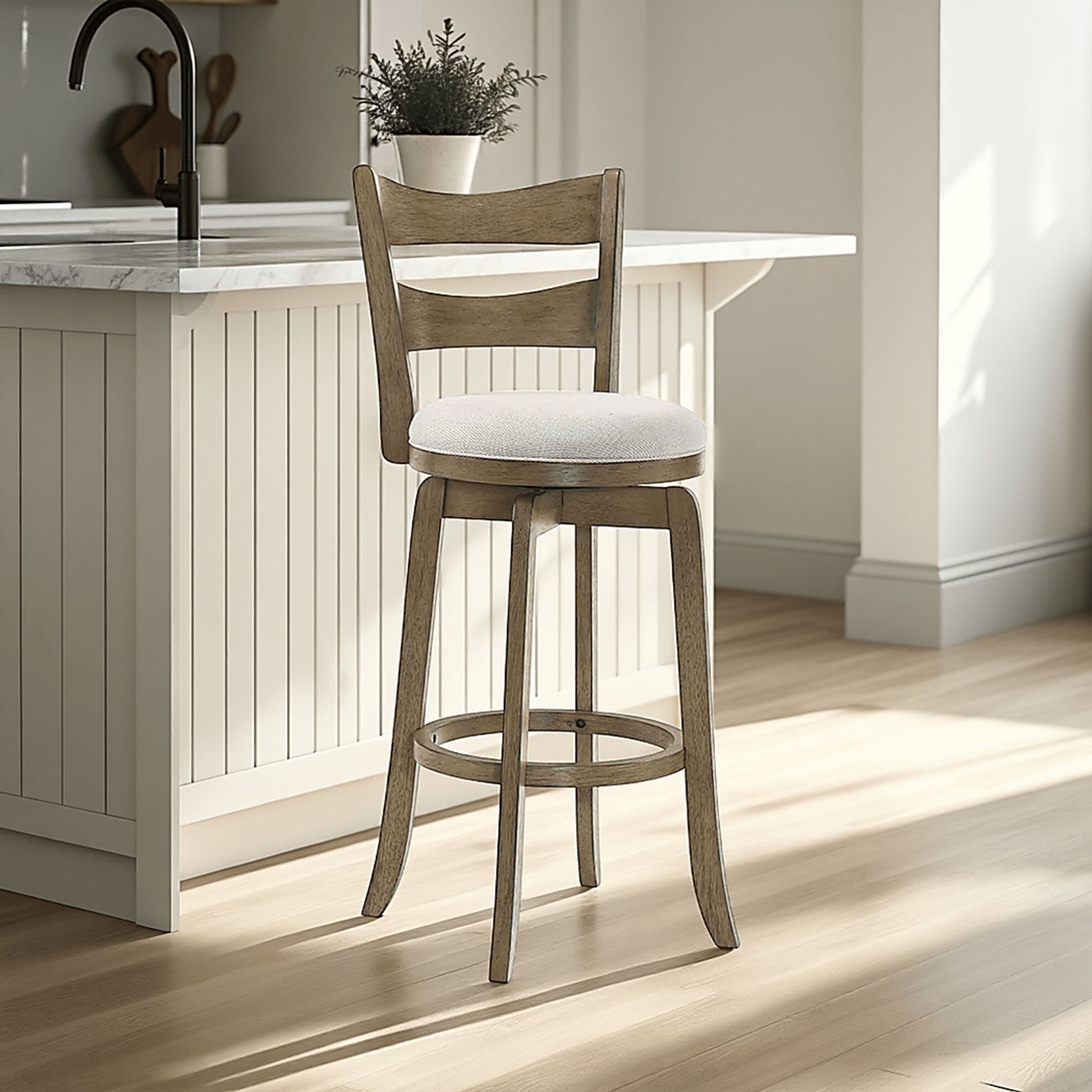 Cannonics I Brown and Cream Counter Height Stool - Image 2