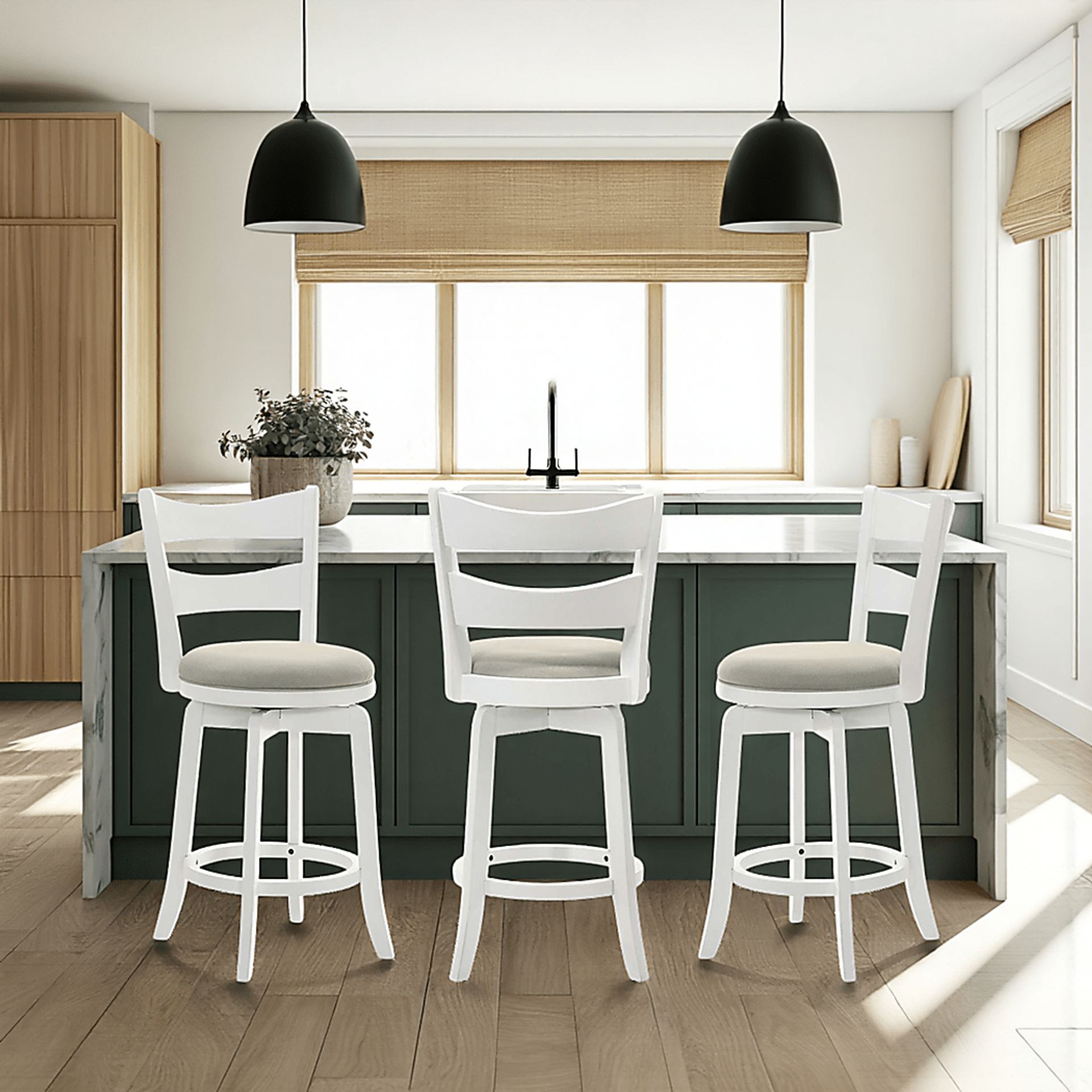 Cannonics II White and Beige Counter Height Stool - Image 3