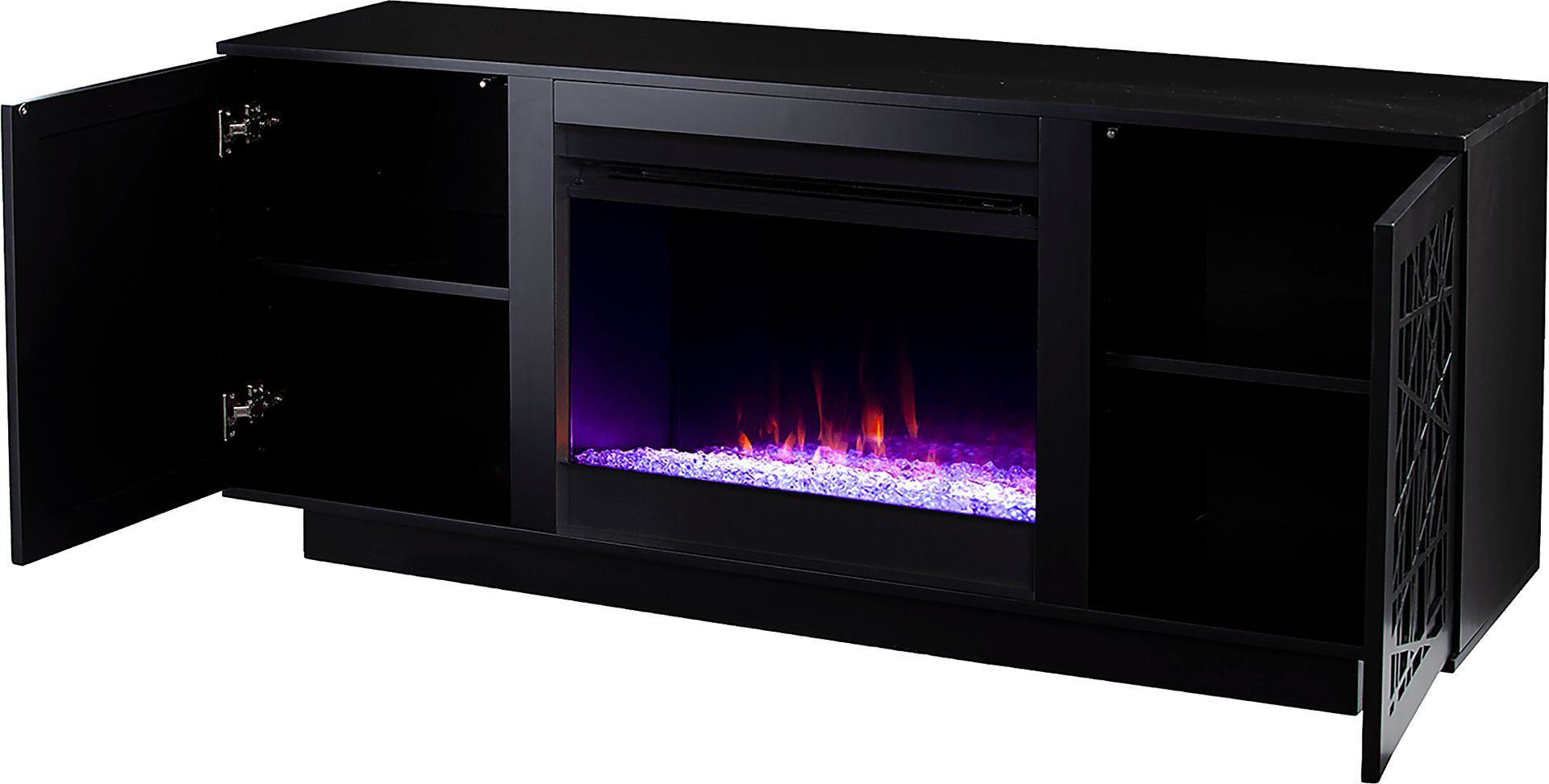 Cannonwolde I Black 60 in. Console, With Color Changing Electric Fireplace - Image 4