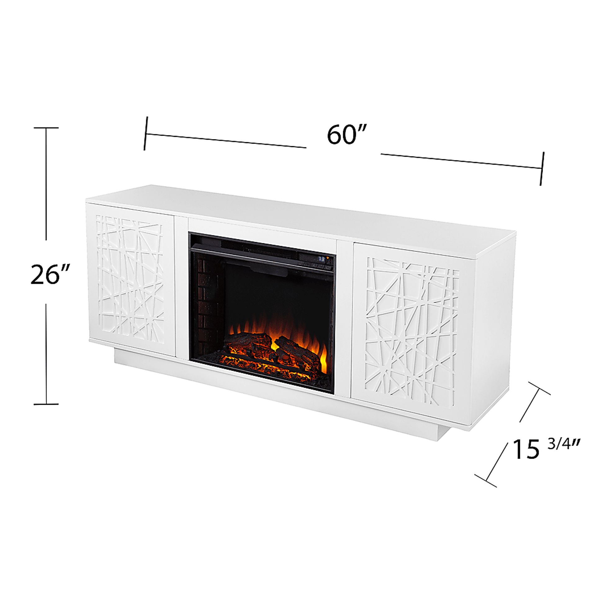 Cannonwolde II White 60 in. Console With Electric Log Fireplace - Image 6