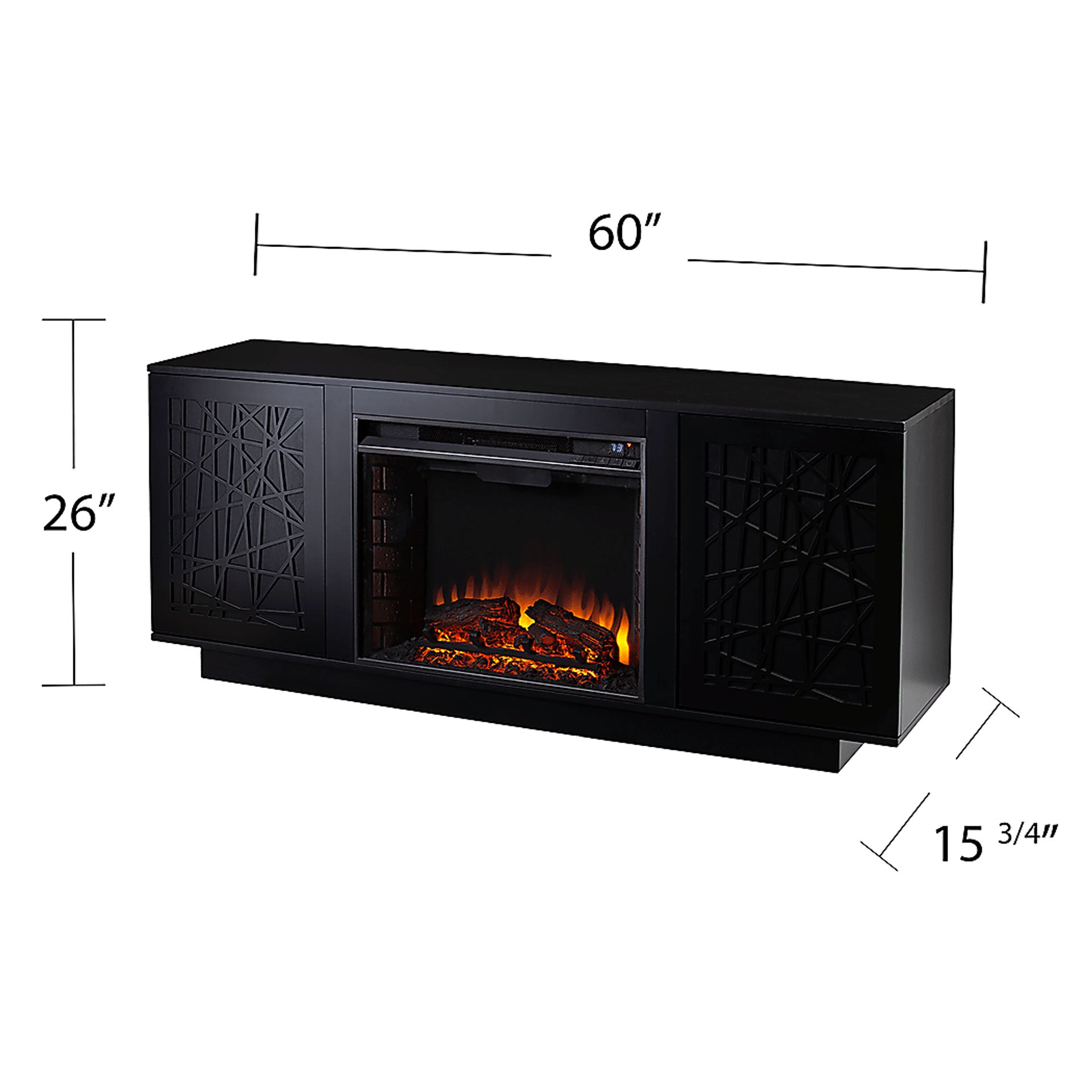 Cannonwolde II Black 60 in. Console, With Electric Fireplace - Image 3