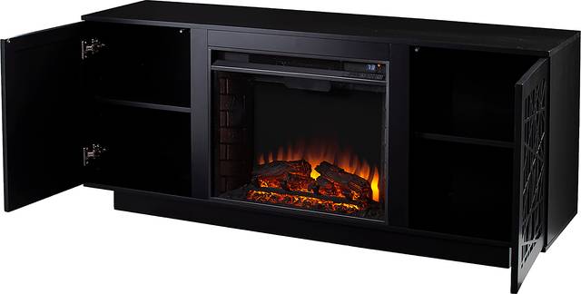 Cannonwolde II Black 60 in. Console, With Electric Fireplace - Thumbnail - Image 4