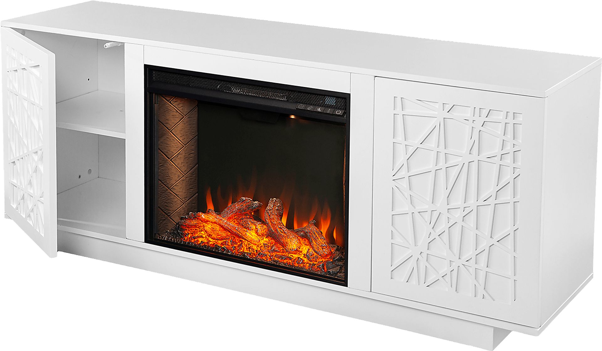 Cannonwolde III White 60 in. Console With Smart Electric Fireplace - Image 3