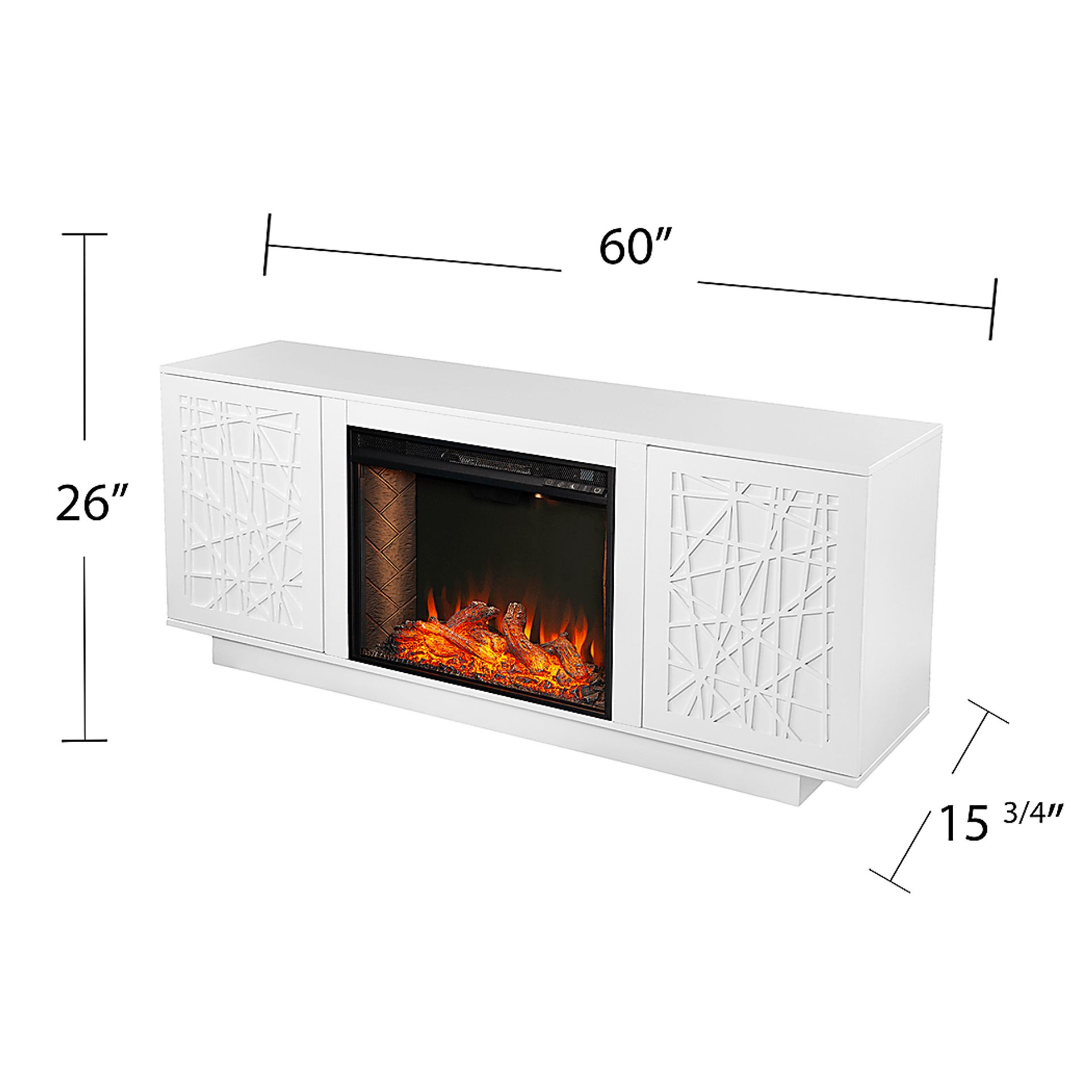 Cannonwolde III White 60 in. Console With Smart Electric Fireplace - Image 7