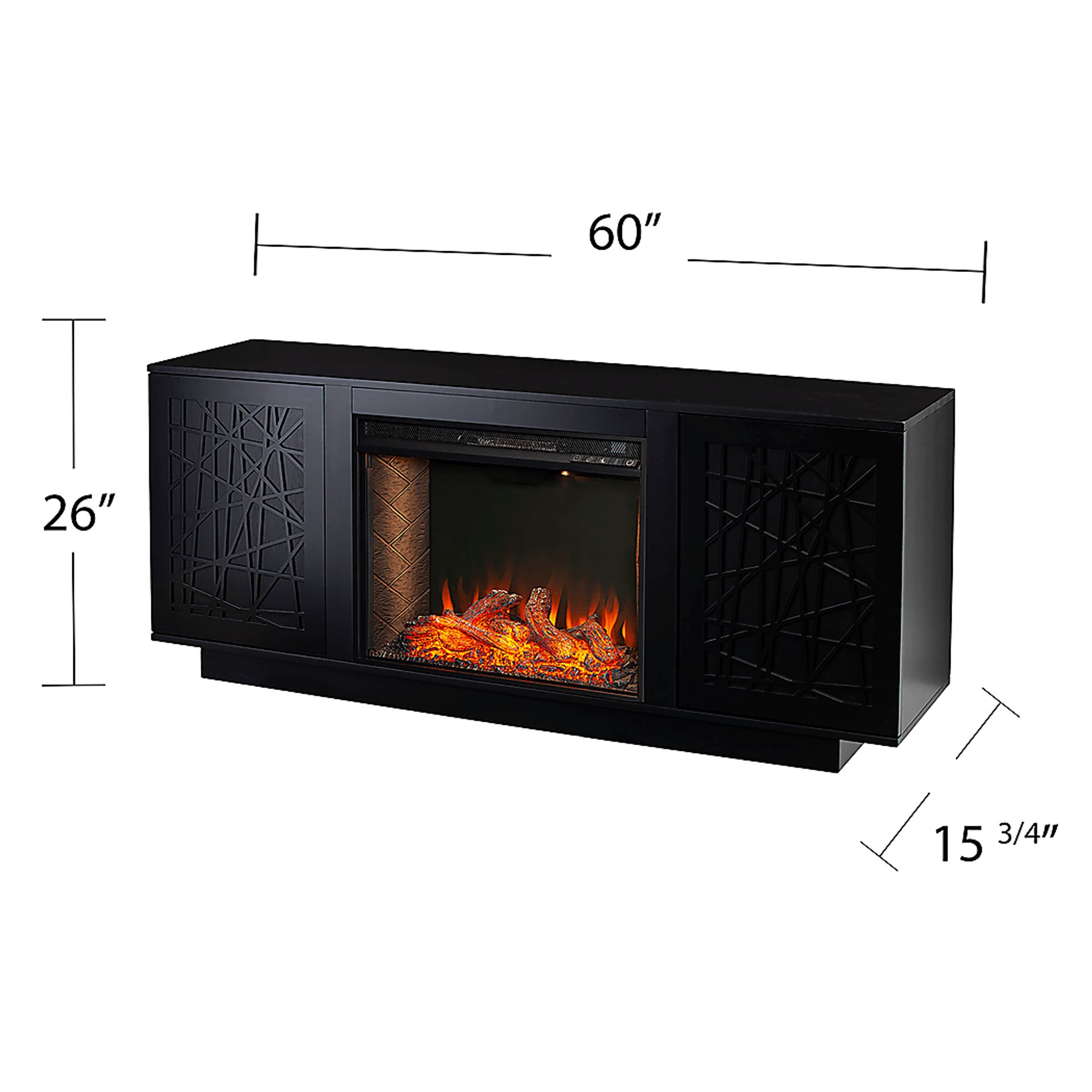 Cannonwolde III Black 60 in. Console, With Smart Electric Fireplace - Image 3