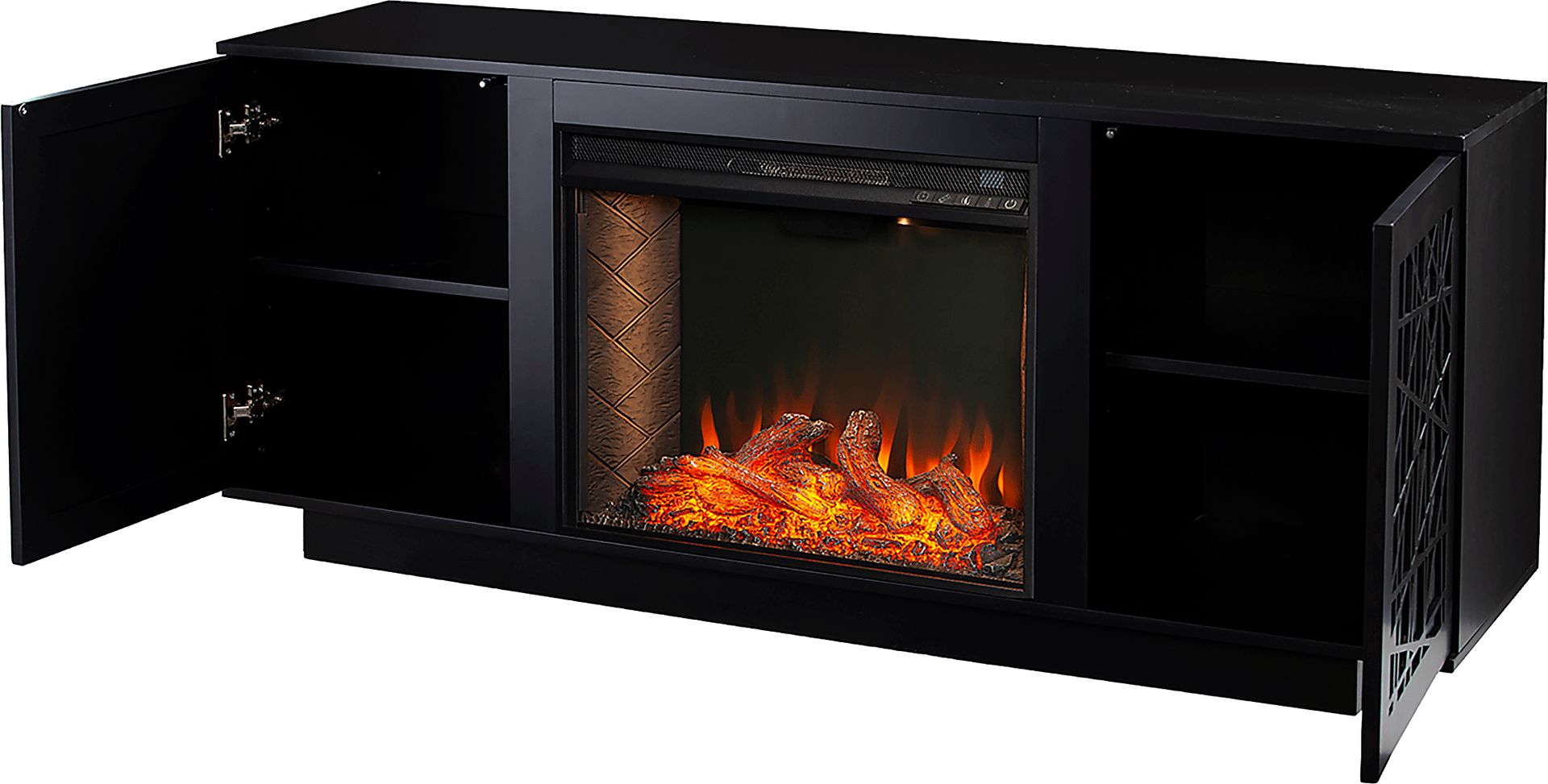 Cannonwolde III Black 60 in. Console, With Smart Electric Fireplace - Image 4