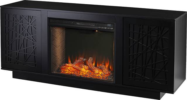 Cannonwolde III Black 60 in. Console, With Smart Electric Fireplace - Thumbnail - Image 1