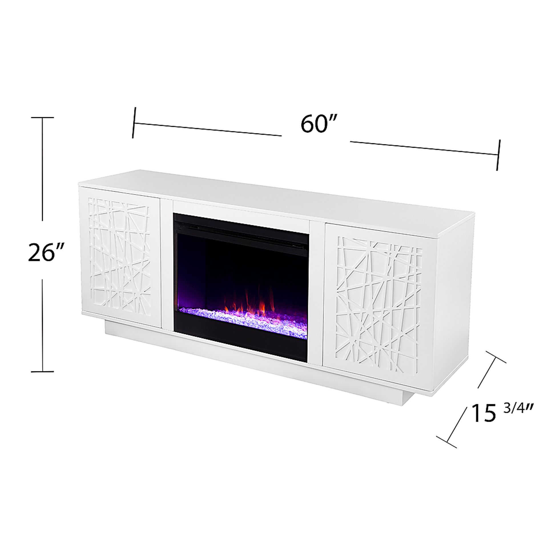Cannonwolde I White 60 in. Console, With Color Changing Electric Fireplace - Image 6