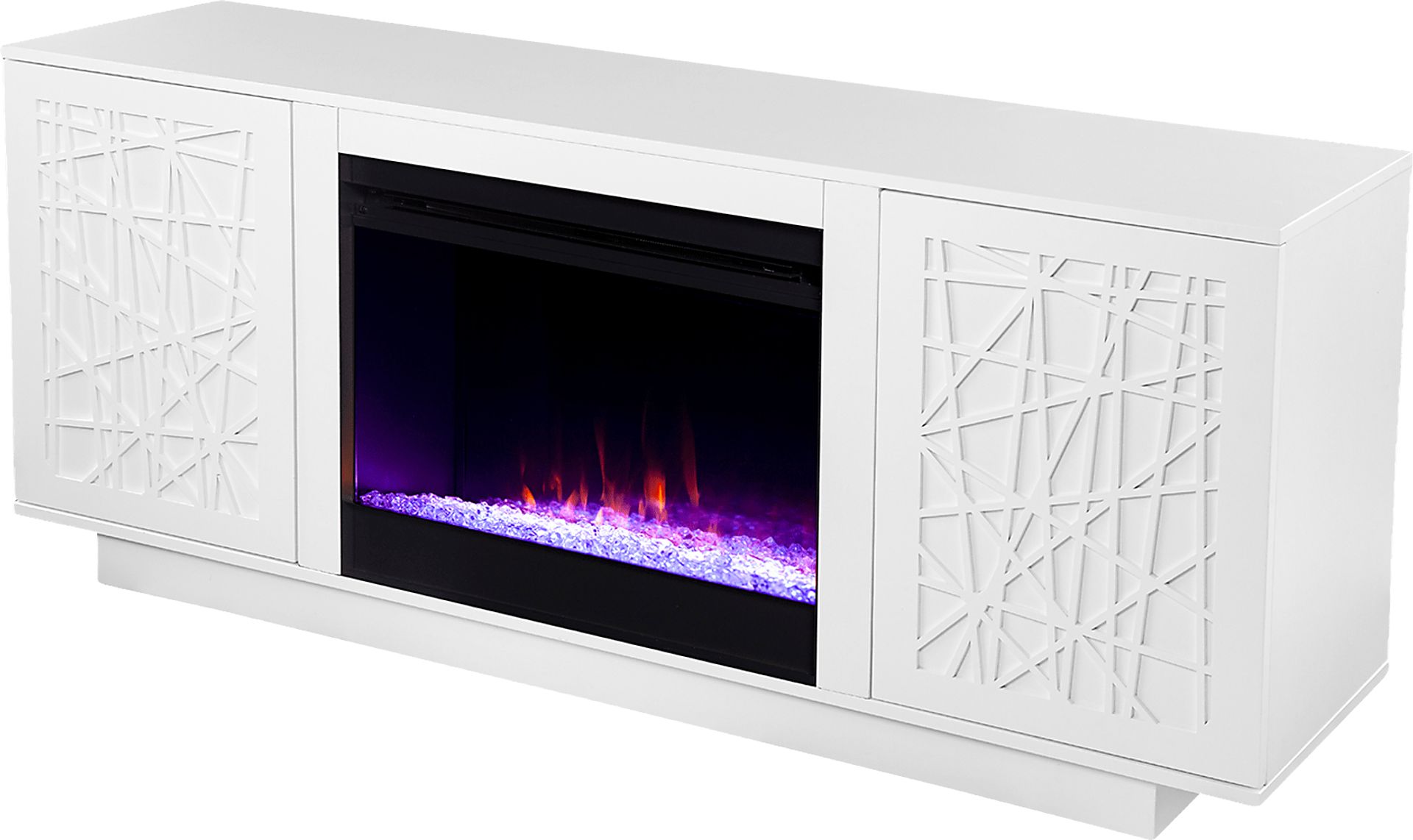 Cannonwolde I White 60 in. Console, With Color Changing Electric Fireplace - Image 1