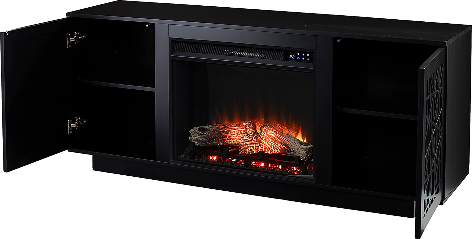 Cannonwolde IV Black 60 in. Console, With Touch Panel Electric Fireplace - Image 4
