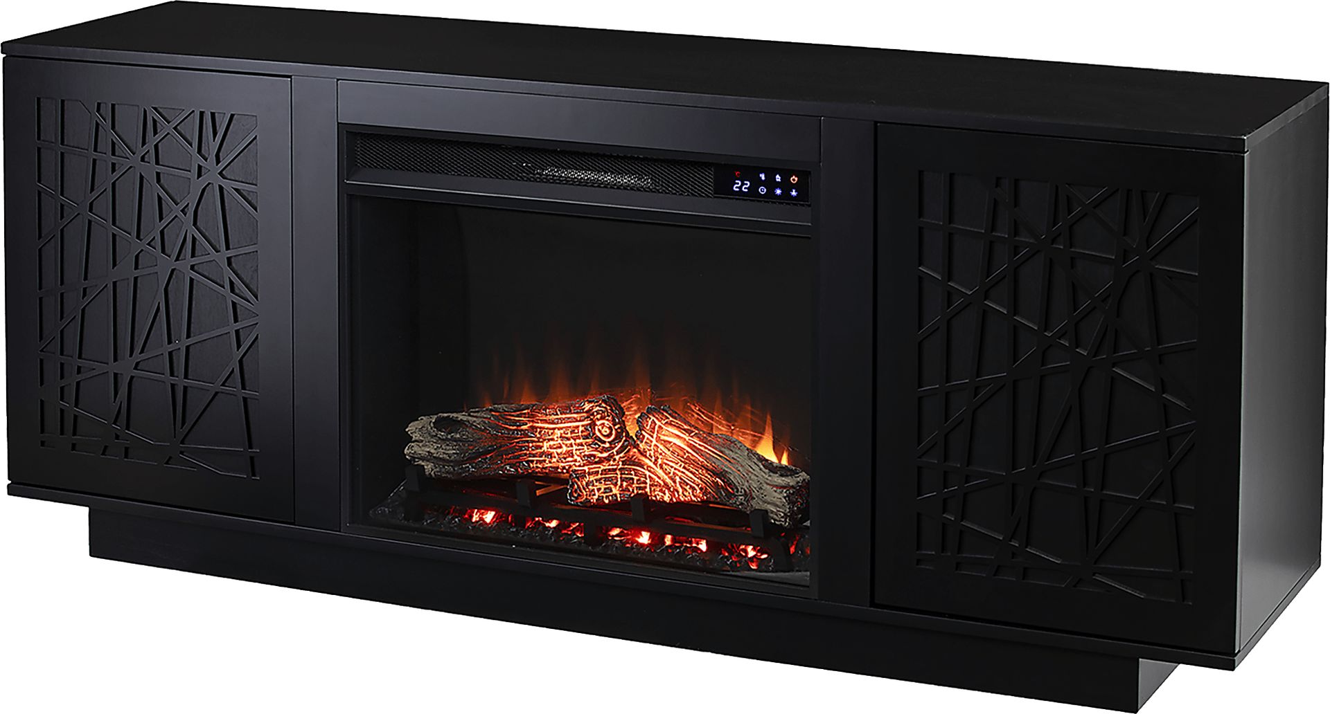Cannonwolde IV Black 60 in. Console, With Touch Panel Electric Fireplace - Image 1
