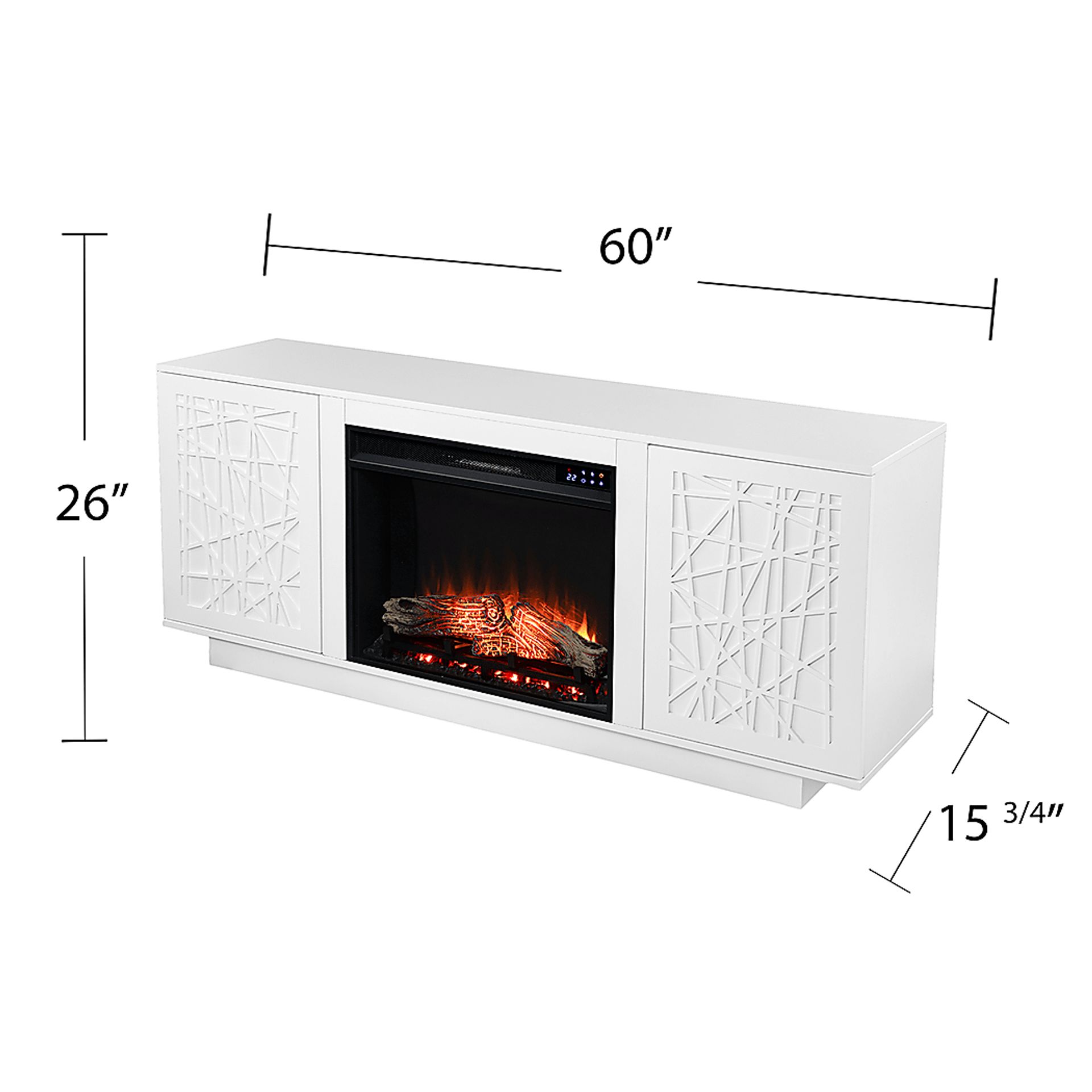 Cannonwolde IV White 60 in. Console, With Touch Panel Electric Fireplace - Image 6