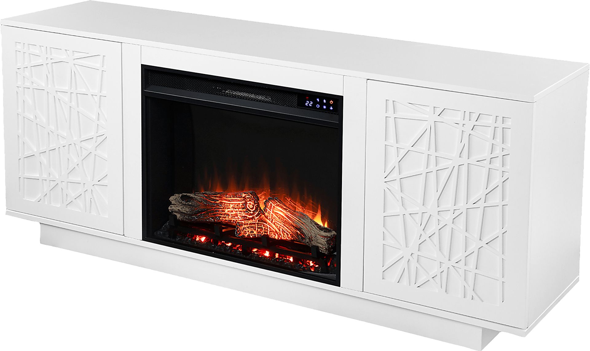 Cannonwolde IV White 60 in. Console, With Touch Panel Electric Fireplace - Image 1