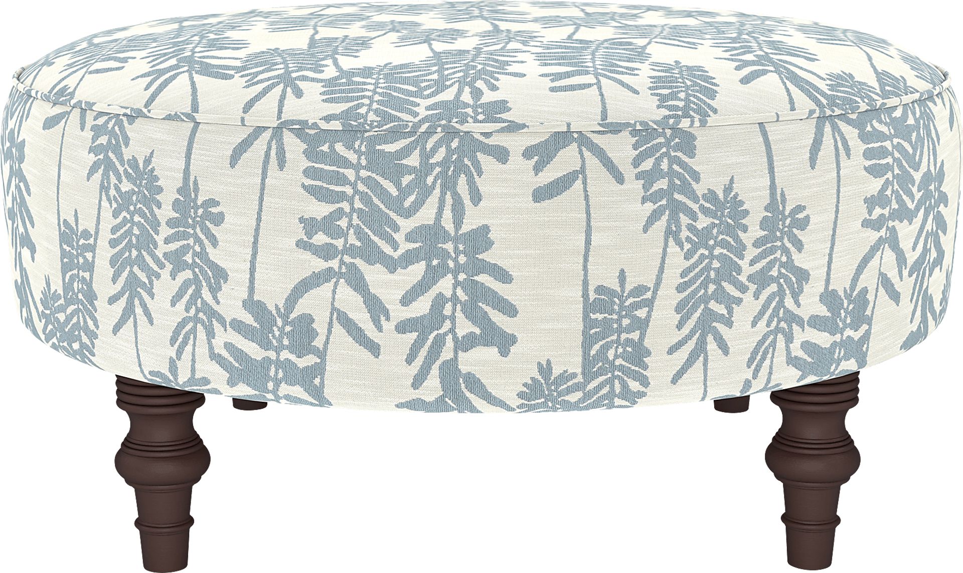 Barrhead Blue Round Ottoman - Image 1