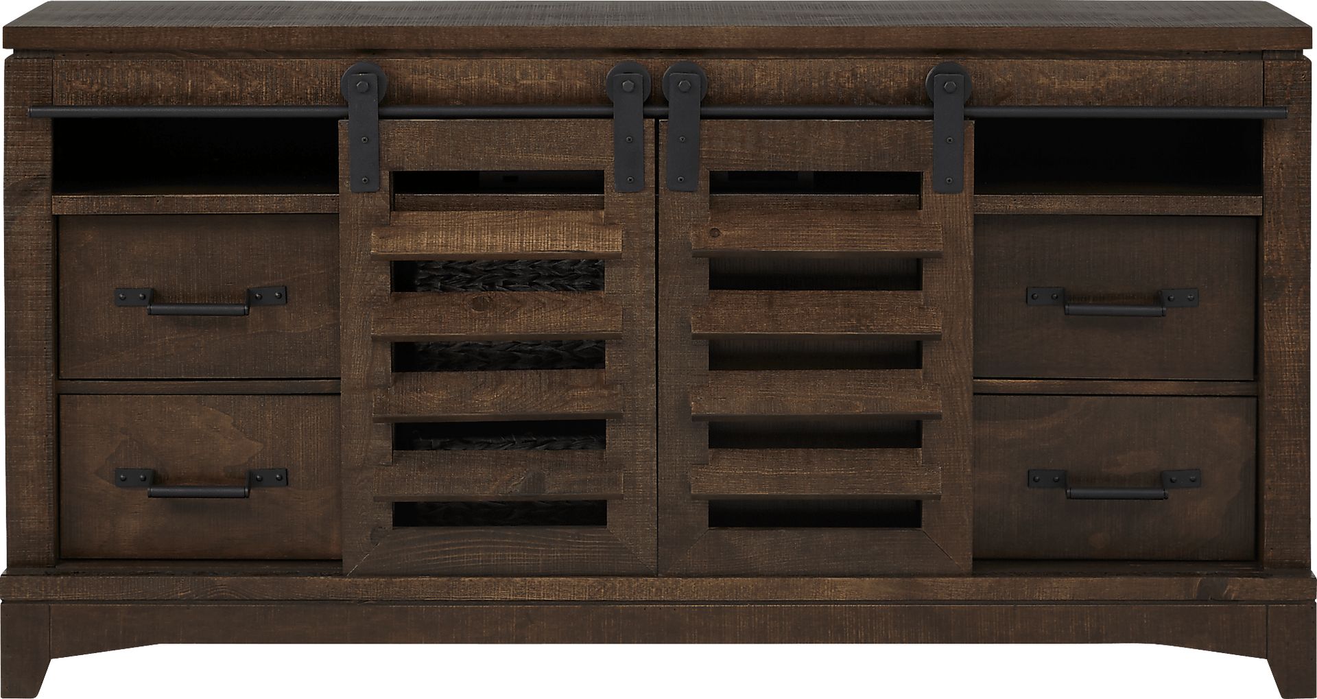 Canoe Creek II Tobacco 65 in. Console with Electric Log Fireplace - Image 3