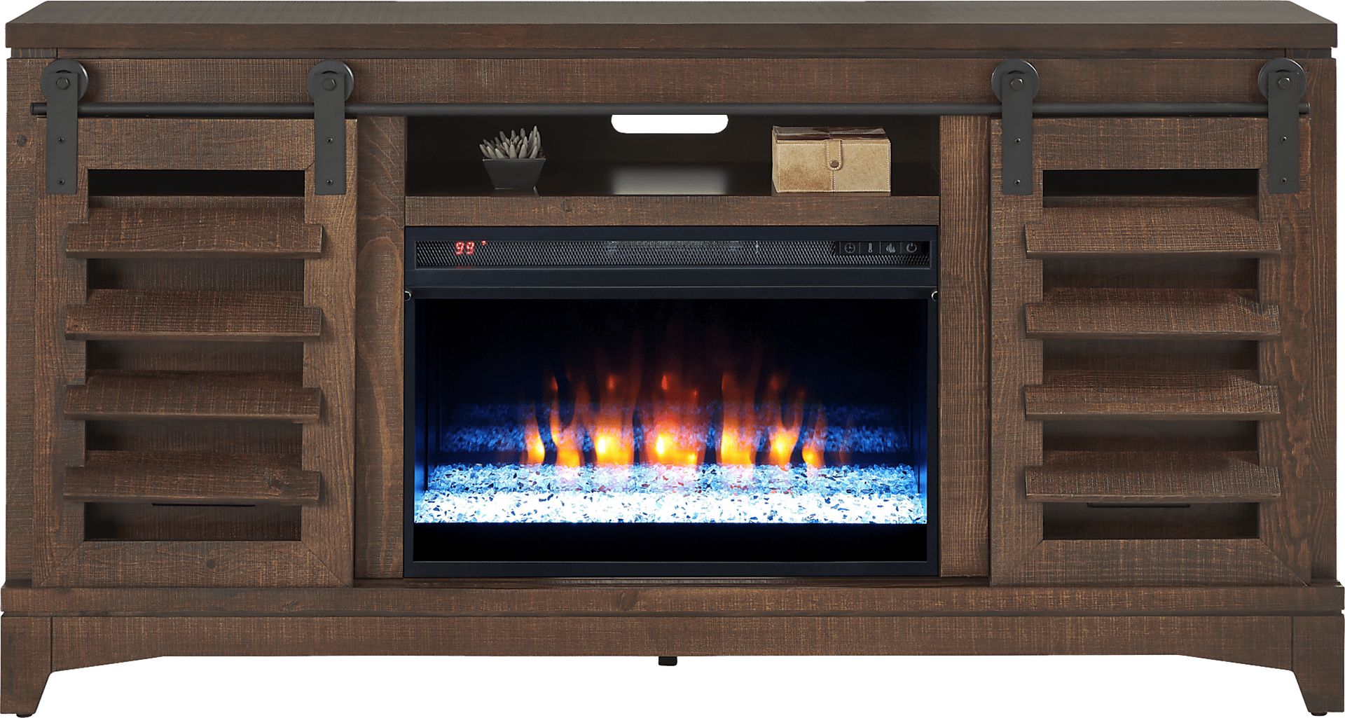 Canoe Creek II Tobacco 66 in. Console with Electric Fireplace - Image 2