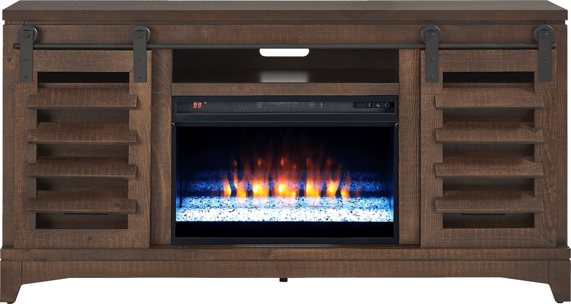 Canoe Creek II Tobacco 66 in. Console with Electric Fireplace - Image 1
