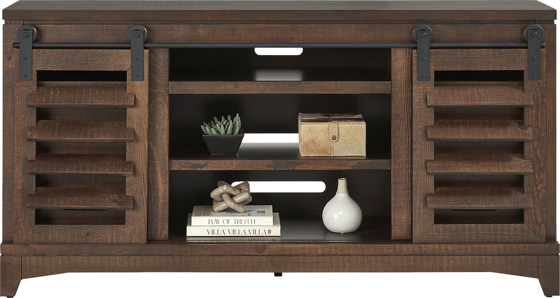 Canoe Creek II Tobacco Dark Wood Console | Rooms to Go