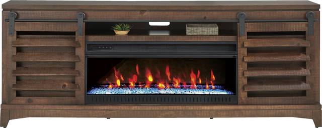 Canoe Creek II Tobacco 88 in. Console with Electric Fireplace - Thumbnail - Image 2