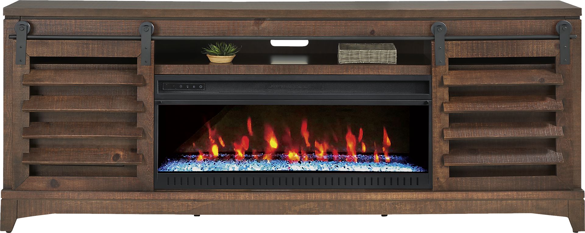 Canoe Creek II Tobacco 88 in. Console with Electric Fireplace - Image 2