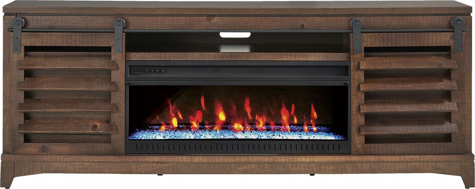 Canoe Creek II Tobacco 88 in. Console with Electric Fireplace