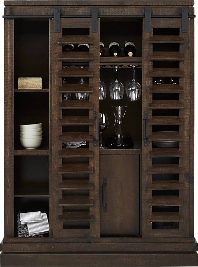 Canoe Creek II Tobacco Wine Cabinet - Thumbnail - Image 2