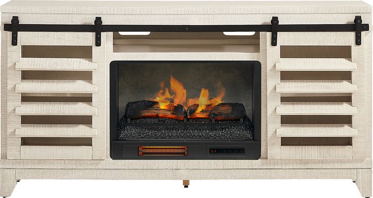 Canoe Creek White 66 in. Console with Electric Fireplace