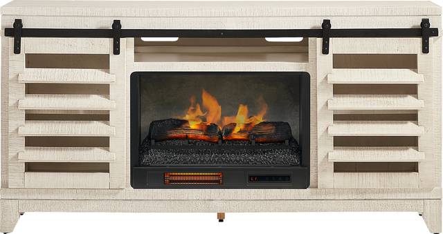 Canoe Creek White 66 in. Console with Electric Fireplace - Thumbnail - Image 1