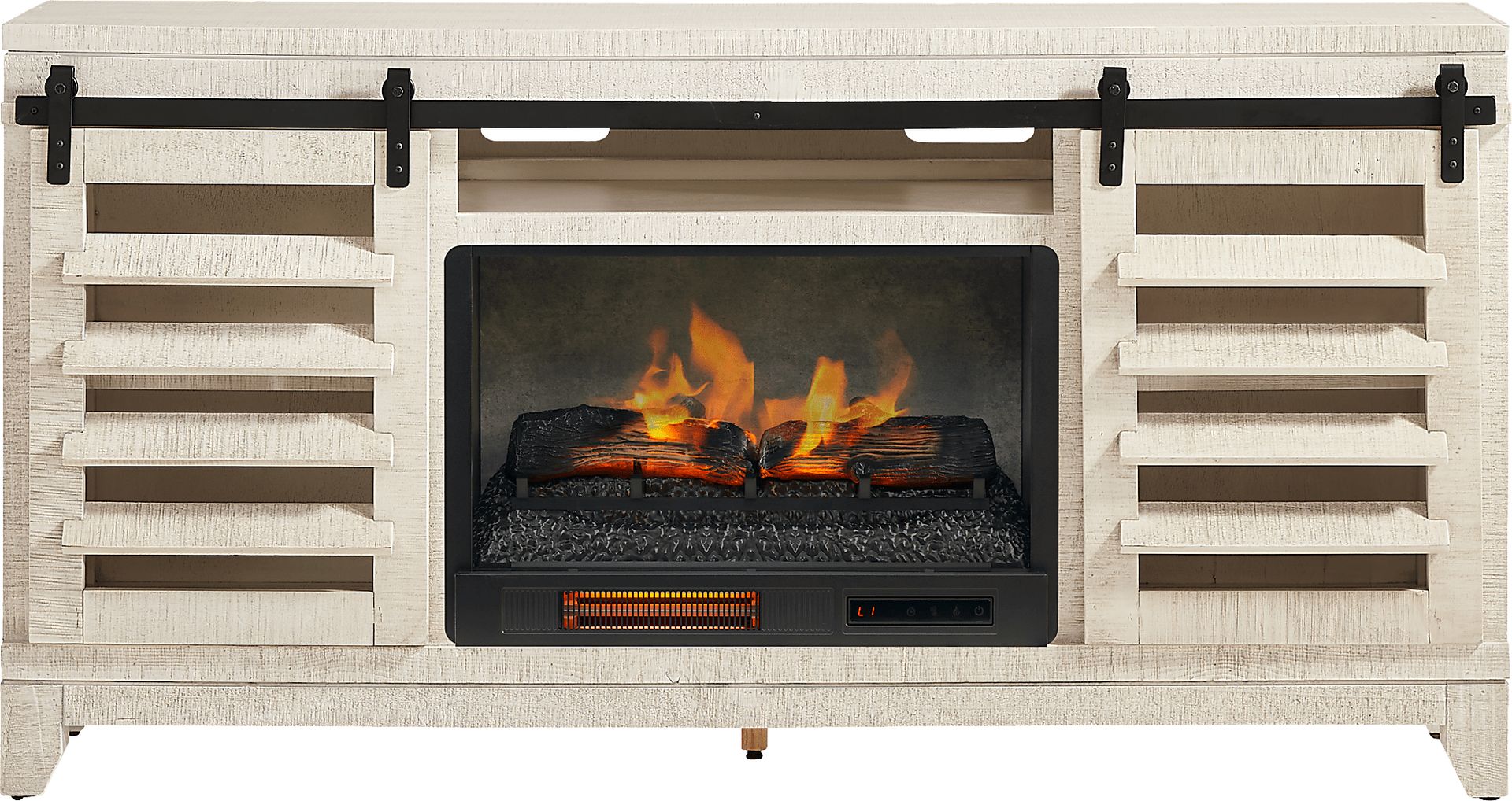 Canoe Creek White 66 in. Console with Electric Fireplace - Image 1