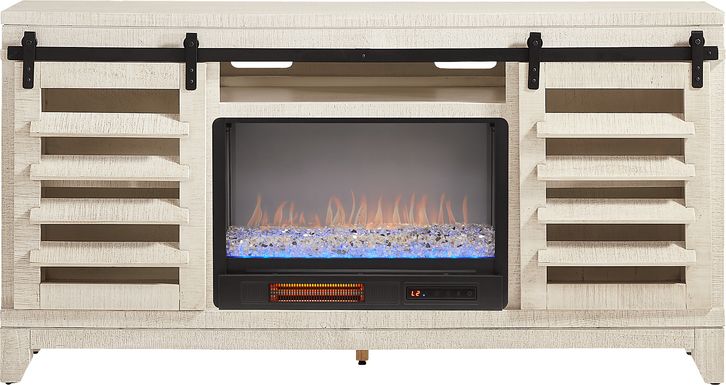 Canoe Creek White 66 in. Console with Electric Fireplace