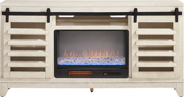 Canoe Creek White 66 in. Console with Electric Fireplace - Thumbnail - Image 1