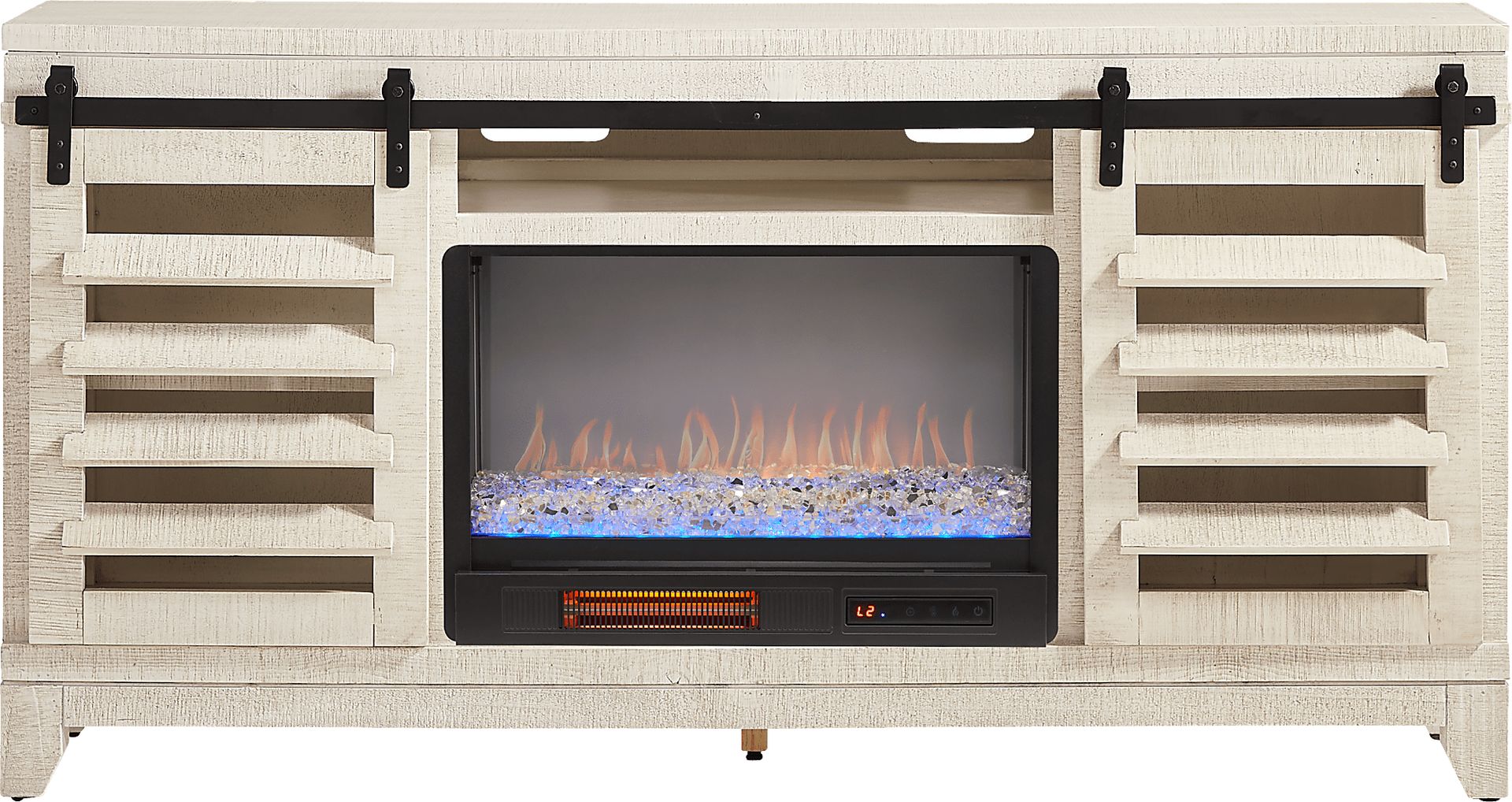 Canoe Creek White 66 in. Console with Electric Fireplace - Image 1