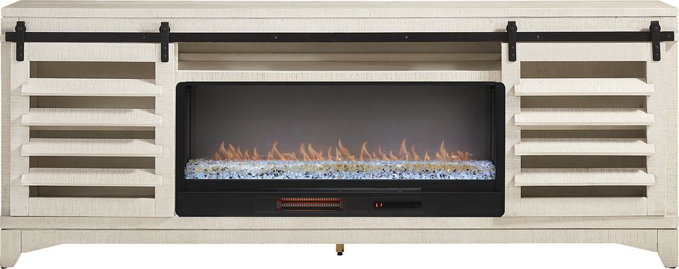 Canoe Creek White 88 in. Console with Electric Fireplace
