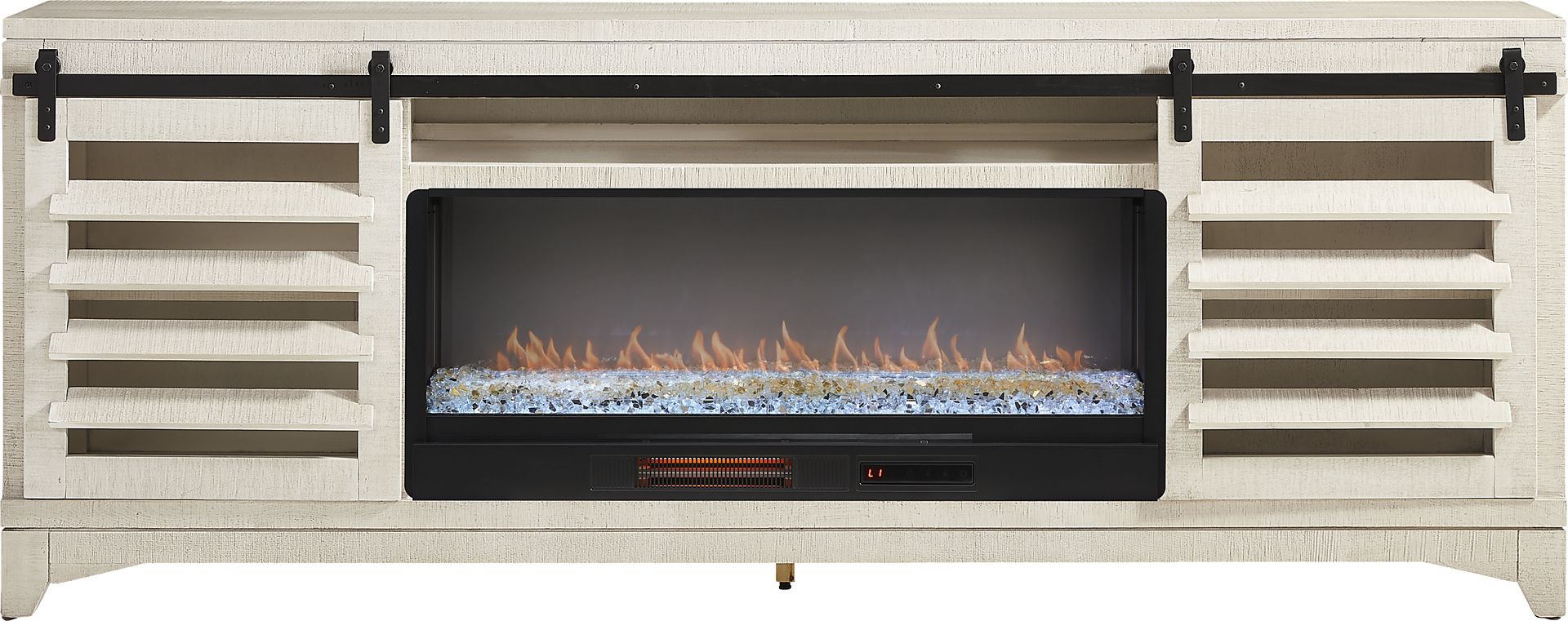 Canoe Creek White 88 in. Console with Electric Fireplace - Image 1