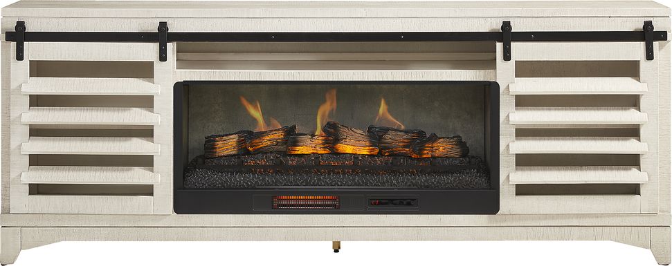 Canoe Creek White 88 in. Console with Electric Fireplace