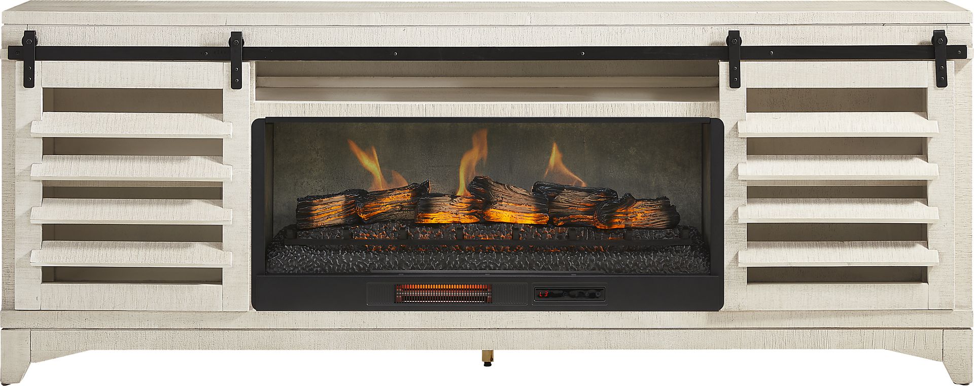 Canoe Creek White 88 in. Console with Electric Fireplace - Image 1