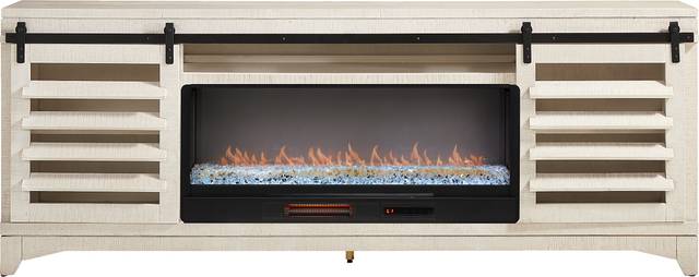 Canoe Creek White 88 in. Console with Electric Fireplace - Thumbnail - Image 1