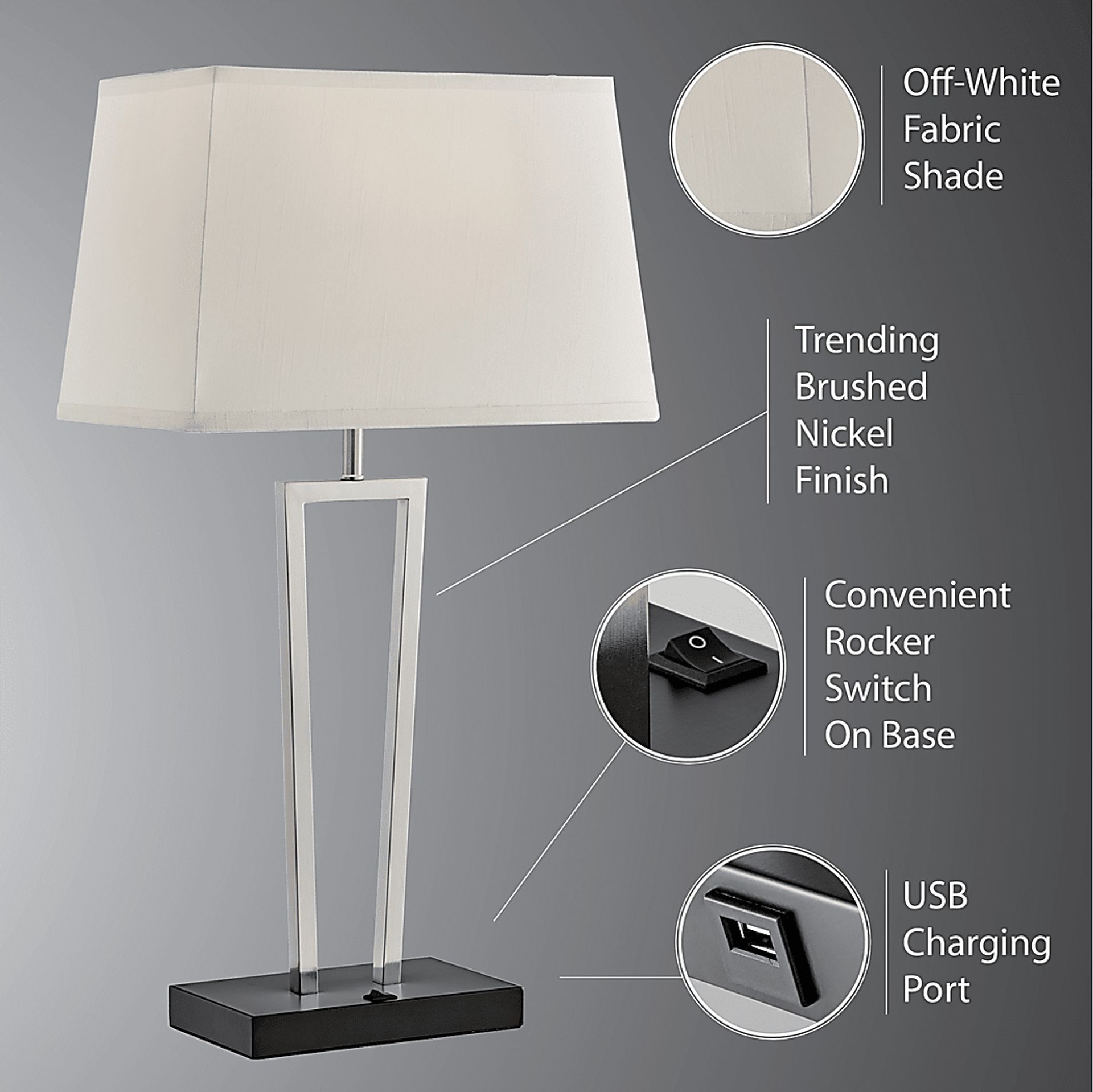 Canosa Cove Nickel Table Lamps, Set of 2 - Image 7