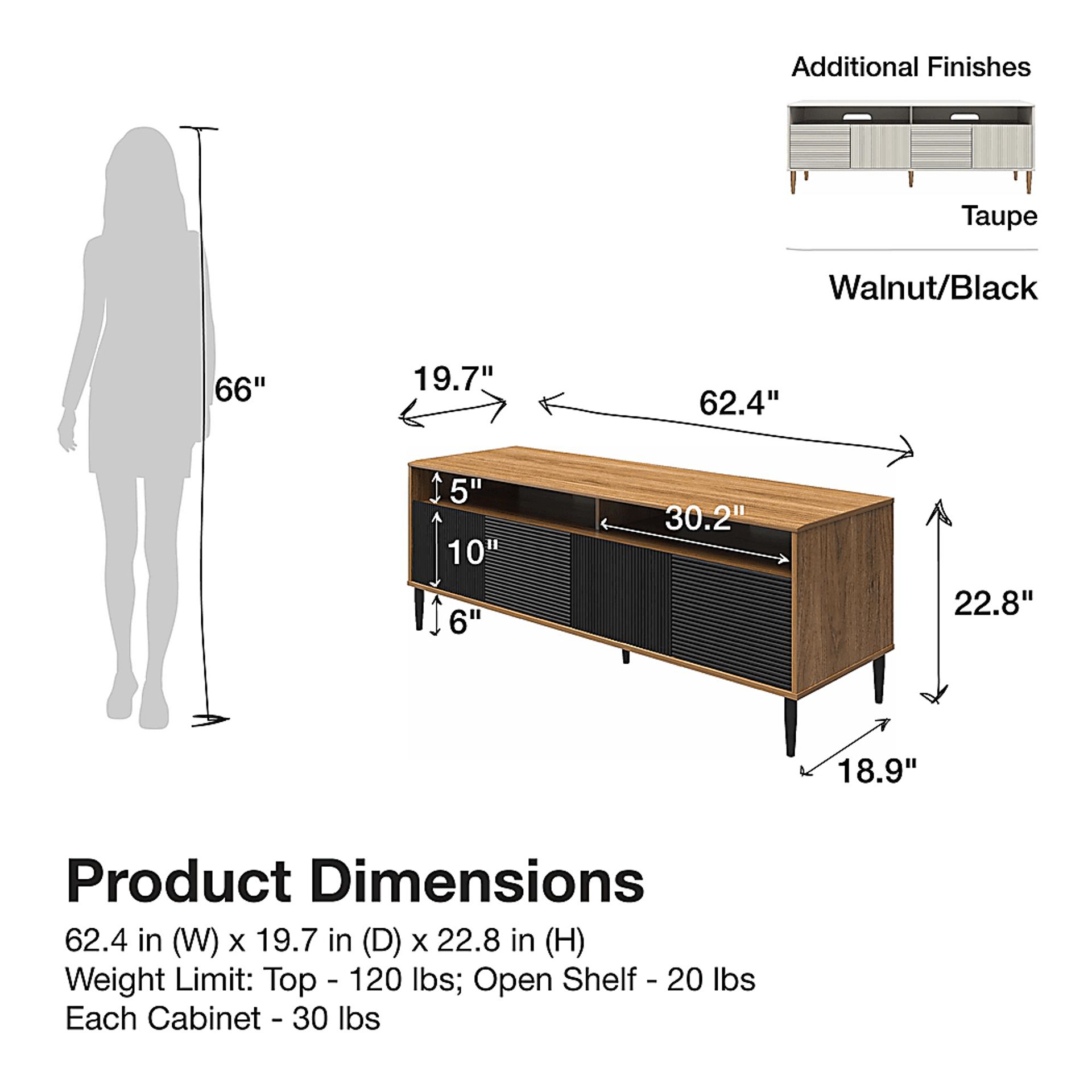 Canser Walnut 62 in. Console - Image 11