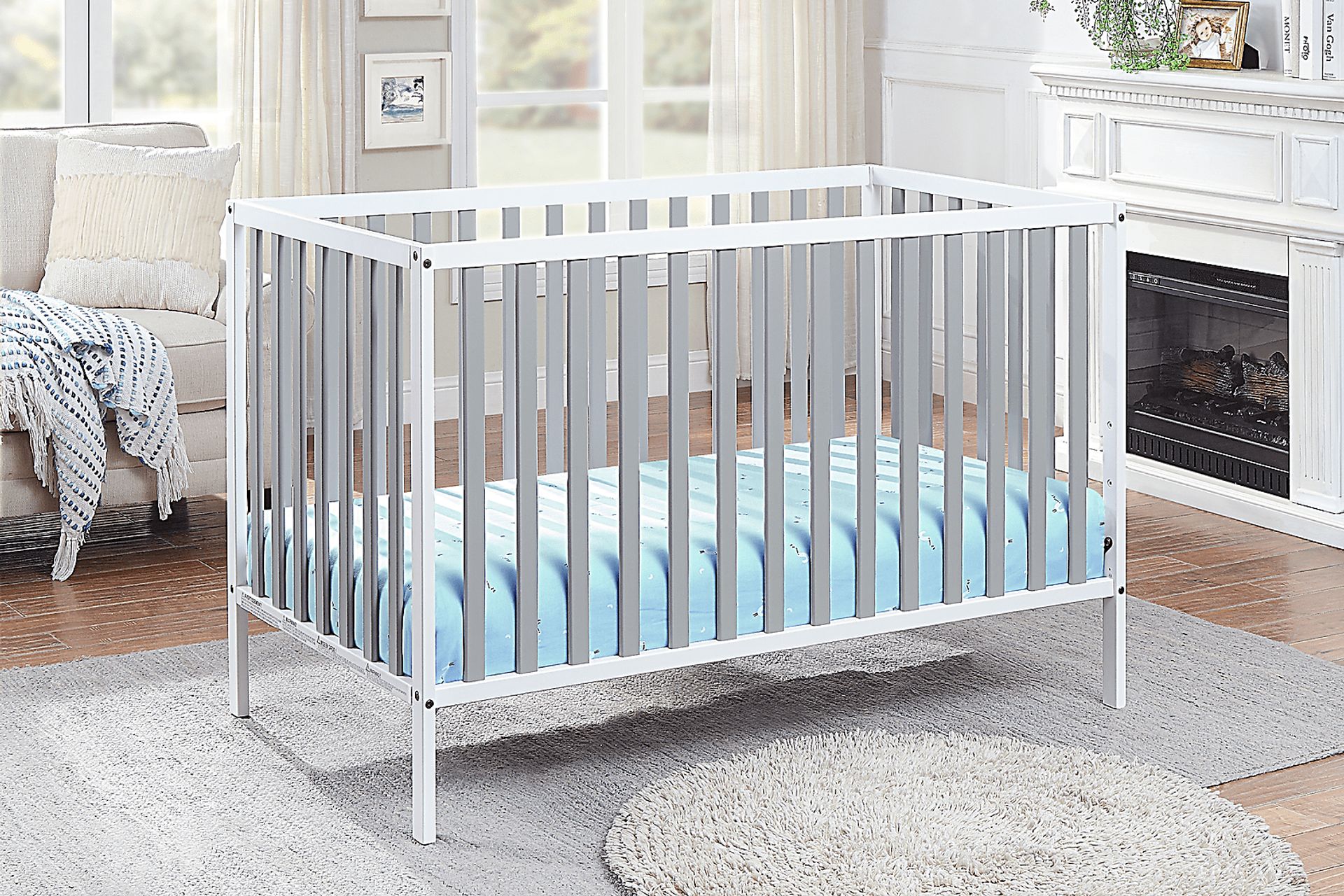 Kids Canticle Gray/White Crib - Image 5
