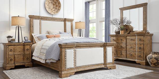 Canyon City Camel 3 Pc Queen Upholstered Bed - Thumbnail - Image 2