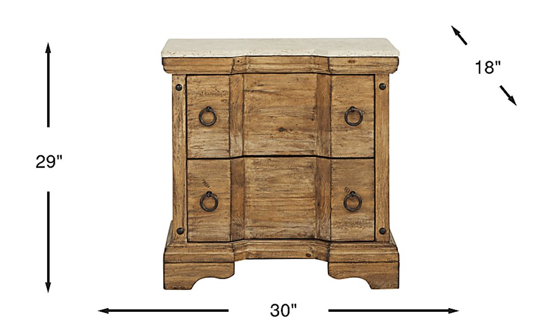 Canyon City Camel Nightstand with Stone Top