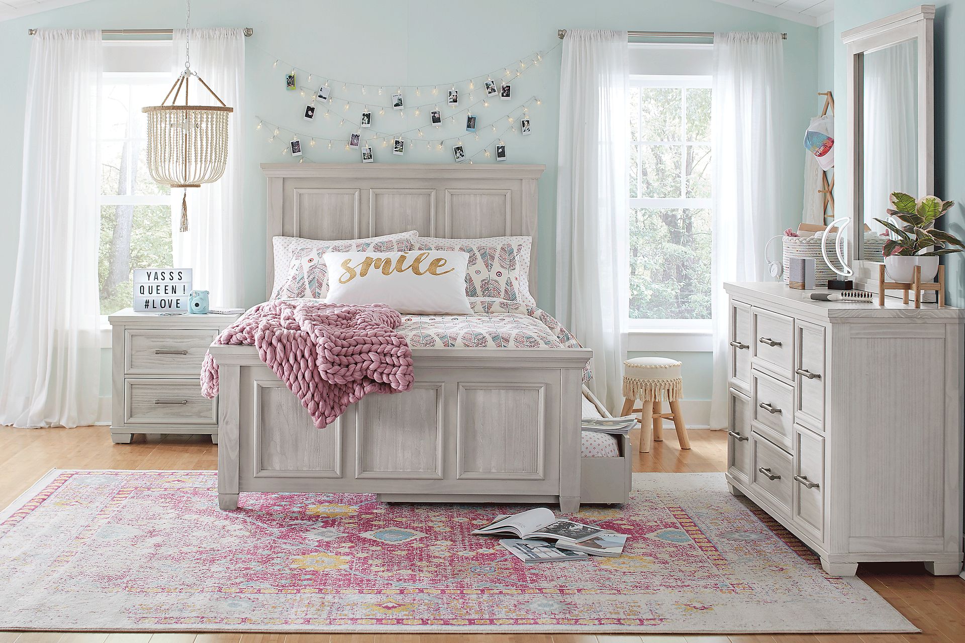 Kids Canyon Lake Ash Gray 5 Pc Full Panel Bedroom - Image 1