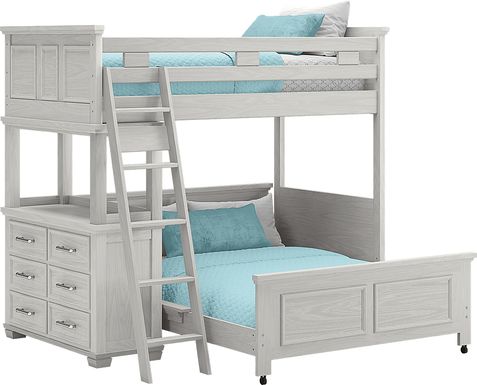 Kids Canyon Lake Ash Gray Twin/Full Loft with Dresser