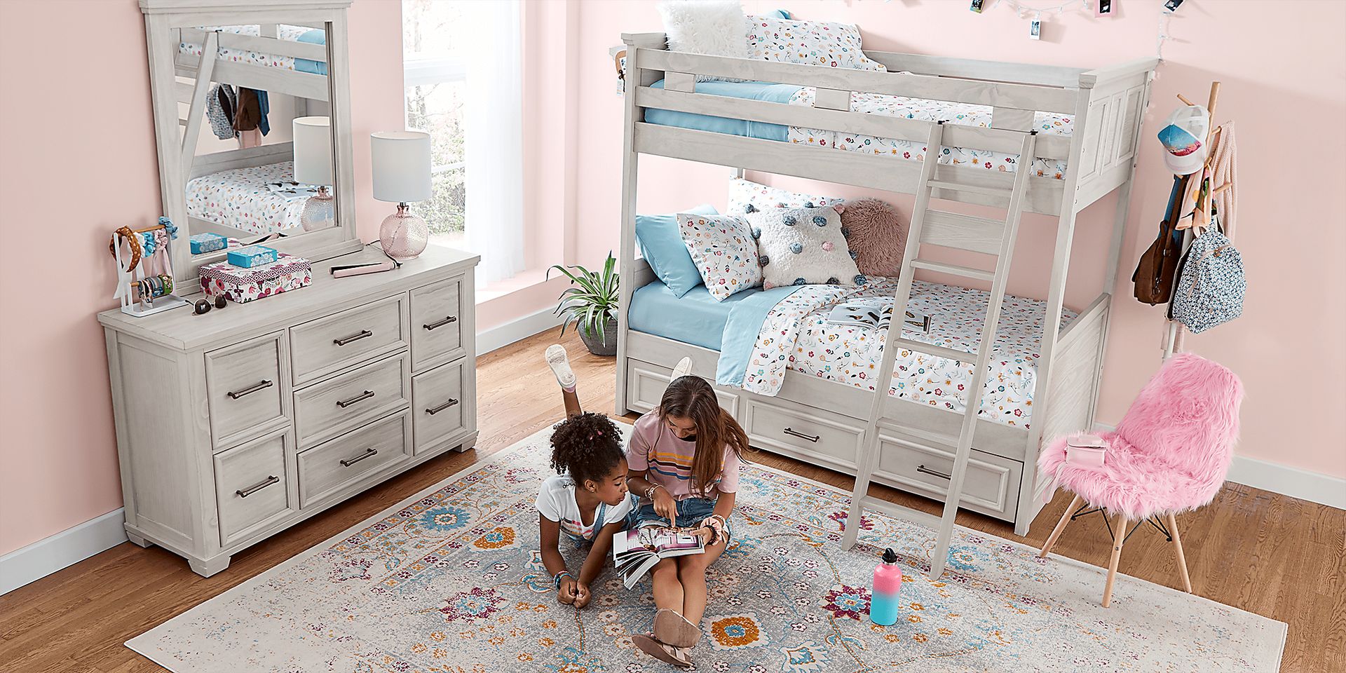 Kids Canyon Lake Ash Gray Twin/Twin Bunk Bed - Image 6