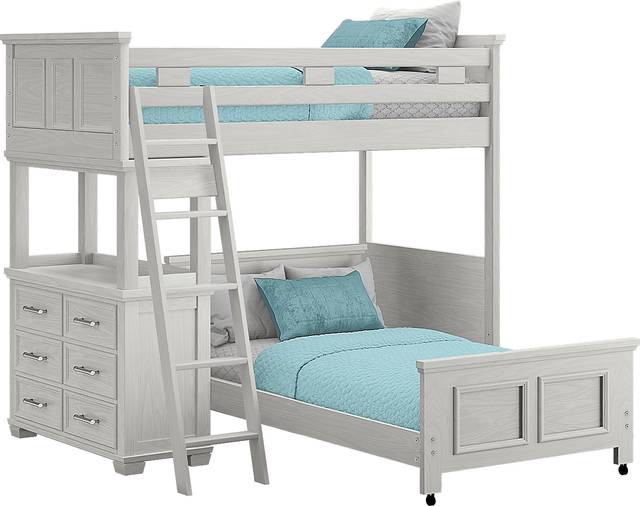 Kids Canyon Lake Ash Gray Twin/Twin Loft with Dresser - Thumbnail - Image 1