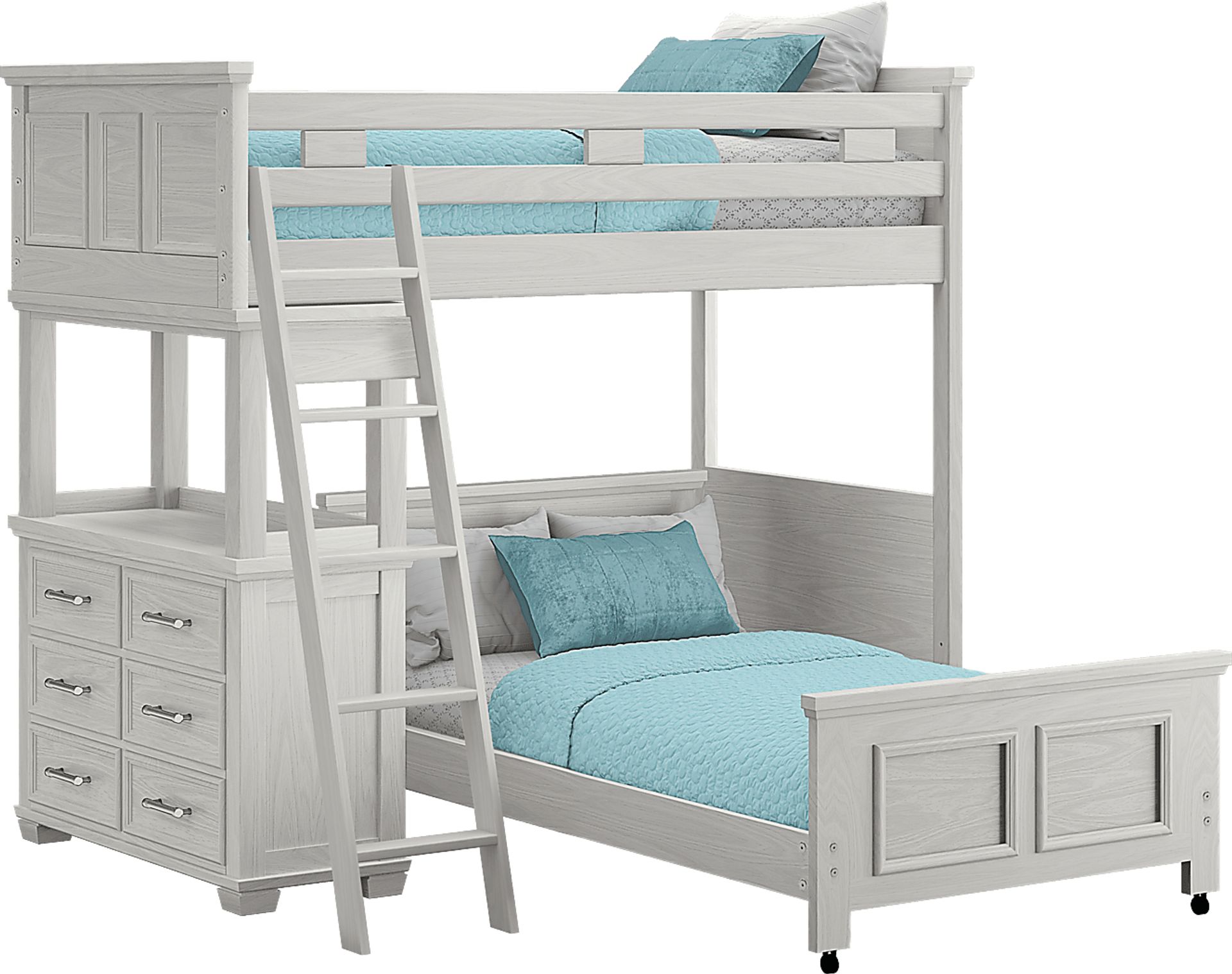 Kids Canyon Lake Ash Gray Twin/Twin Loft with Dresser - Image 1