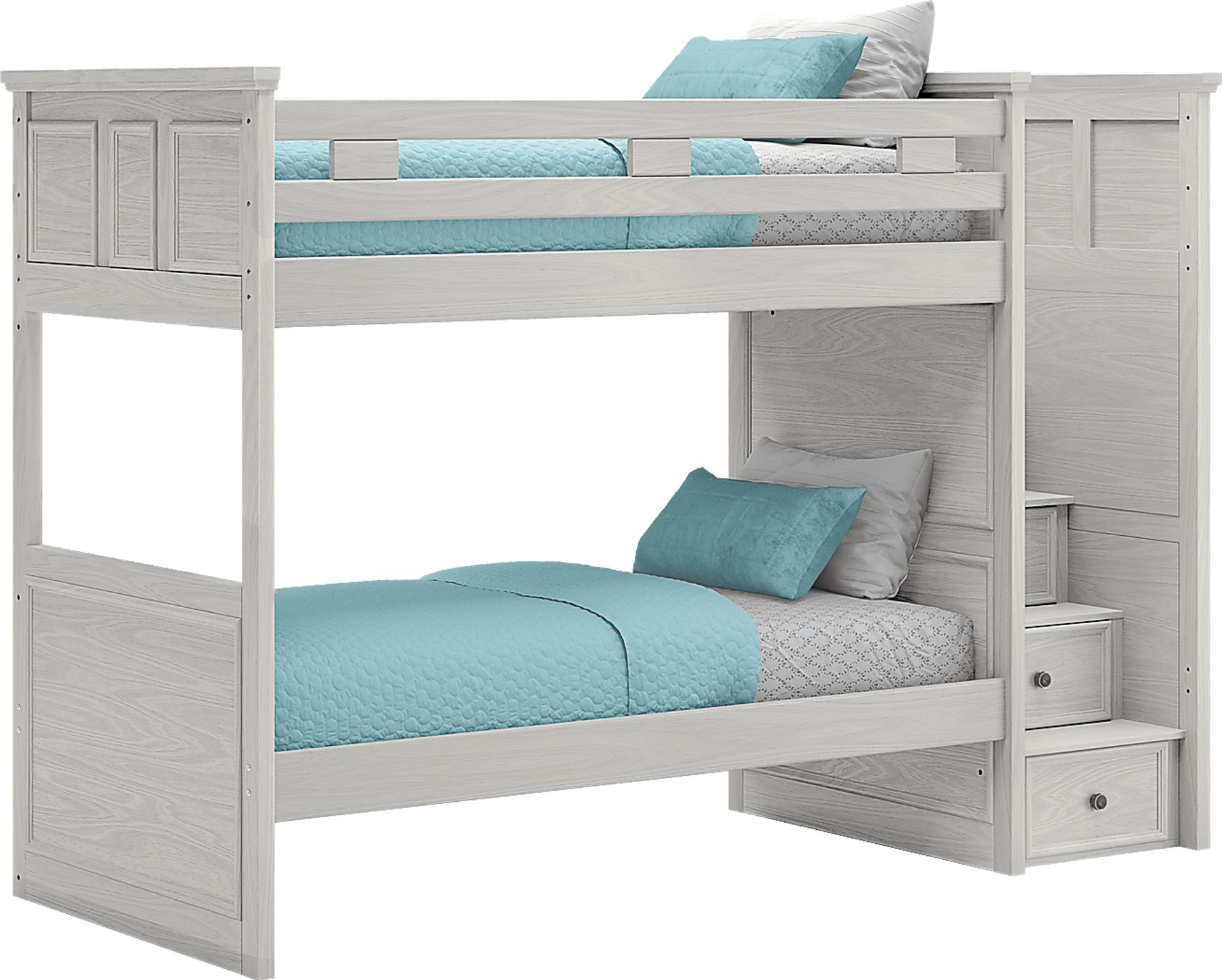 Kids Canyon Lake Ash Gray Twin/Twin Step Bunk - Image 1